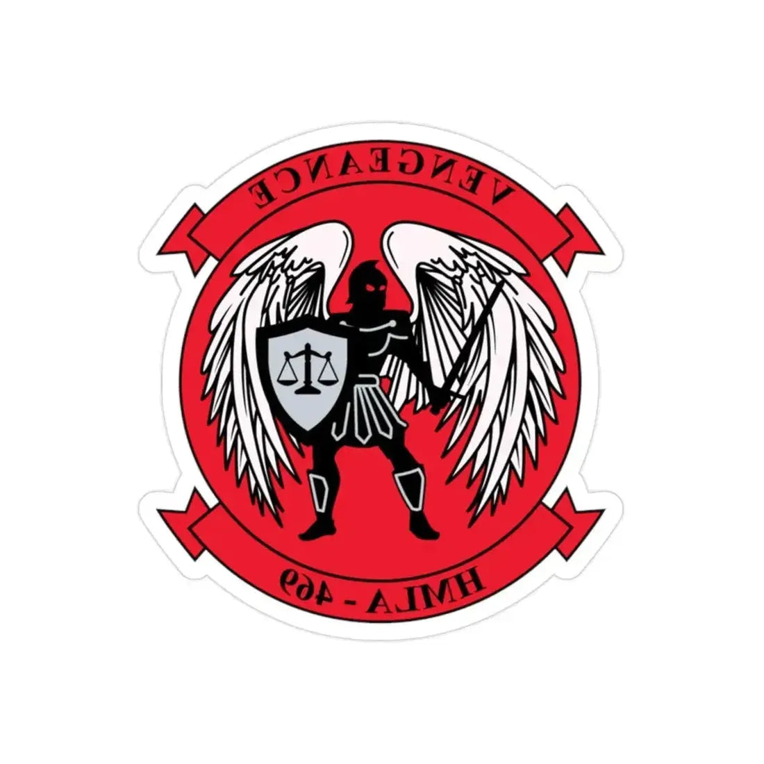 HMLA 469 Vengeance v2 (USMC) REVERSE PRINT Transparent Die-Cut STICKER - The Sticker Space