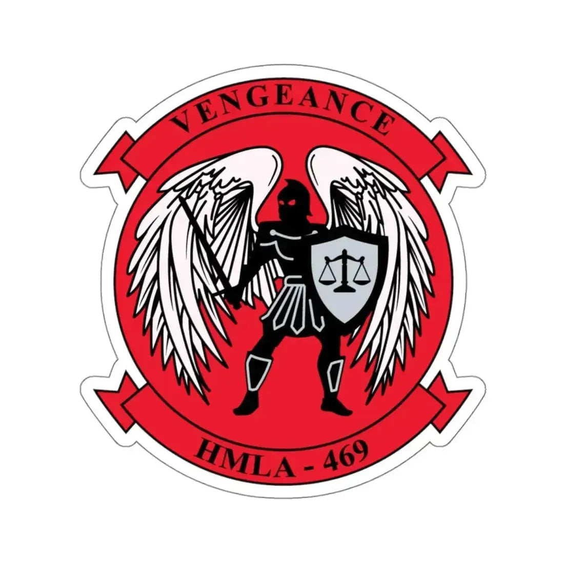 HMLA 469 Vengeance v2 (USMC) STICKER Vinyl Kiss-Cut Decal 4 Inch White - The Sticker Space