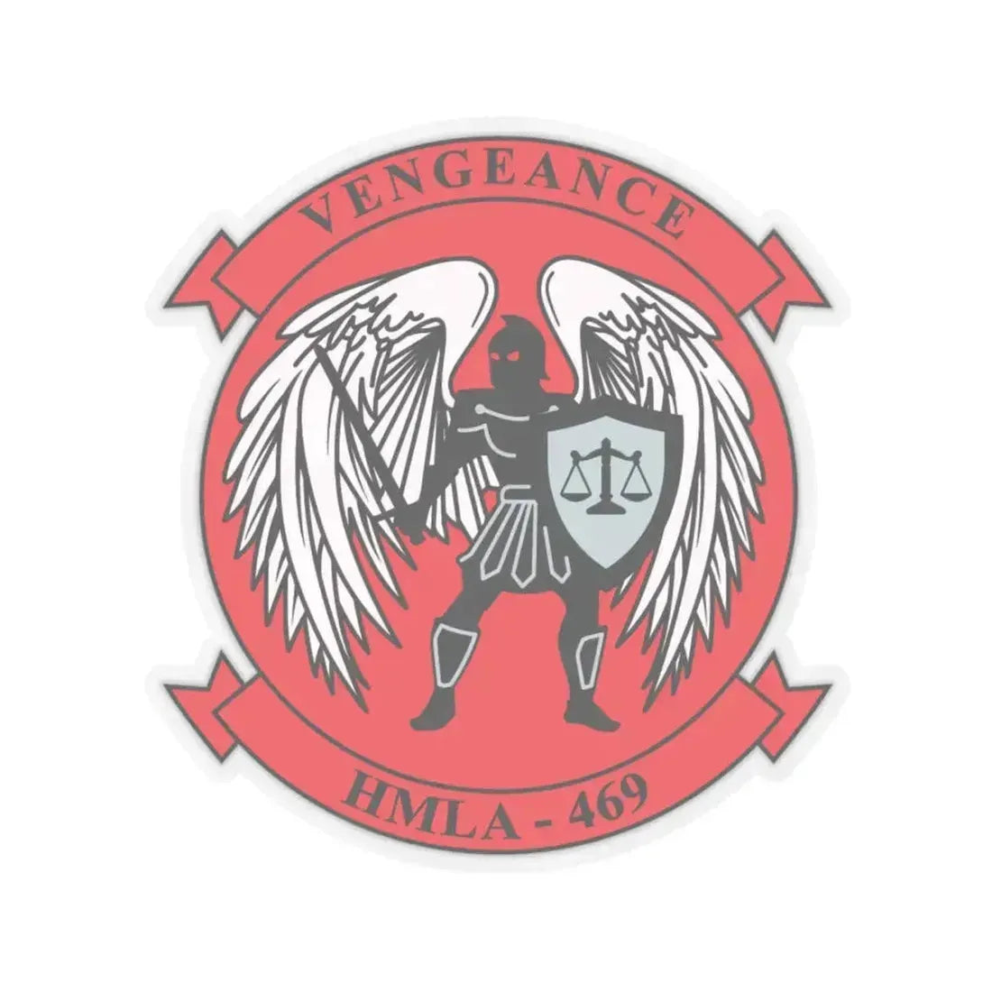 HMLA 469 Vengeance v2 (USMC) STICKER Vinyl Kiss-Cut Decal 6 Inch Transparent - The Sticker Space