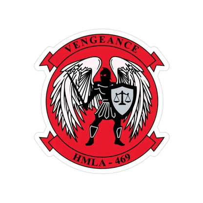 HMLA 469 Vengeance v2 (USMC) Transparent STICKER Die-Cut Vinyl Decal 2 Inch - The Sticker Space