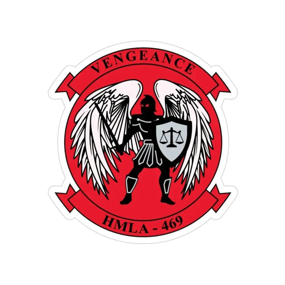 HMLA 469 Vengeance v2 (USMC) Transparent STICKER Die-Cut Vinyl Decal 3 Inch - The Sticker Space