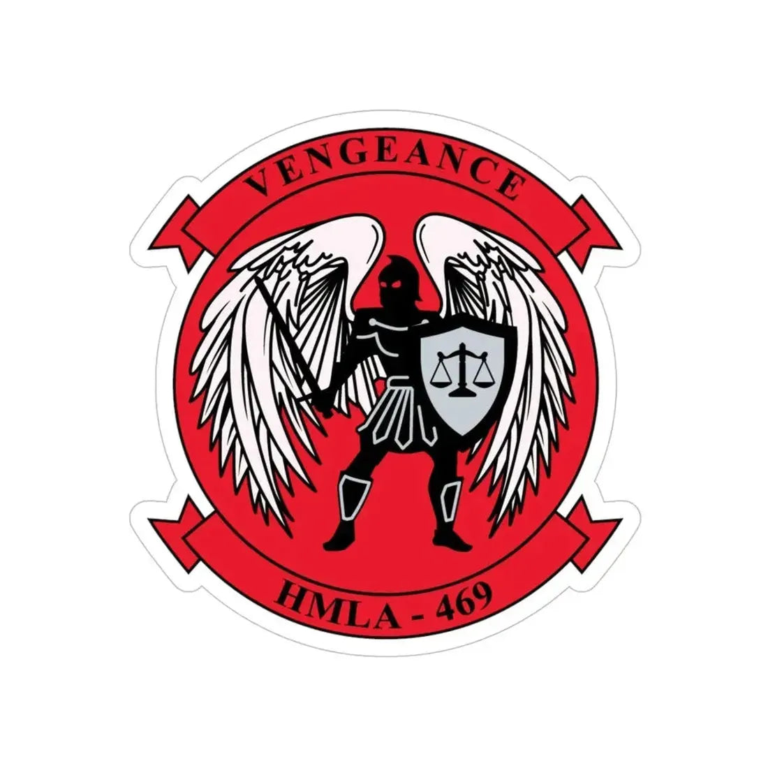 HMLA 469 Vengeance v2 (USMC) Transparent STICKER Die-Cut Vinyl Decal 5 Inch - The Sticker Space