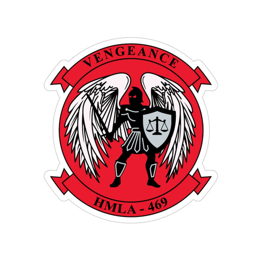 HMLA 469 Vengeance v2 (USMC) Transparent STICKER Die-Cut Vinyl Decal-6 Inch-The Sticker Space