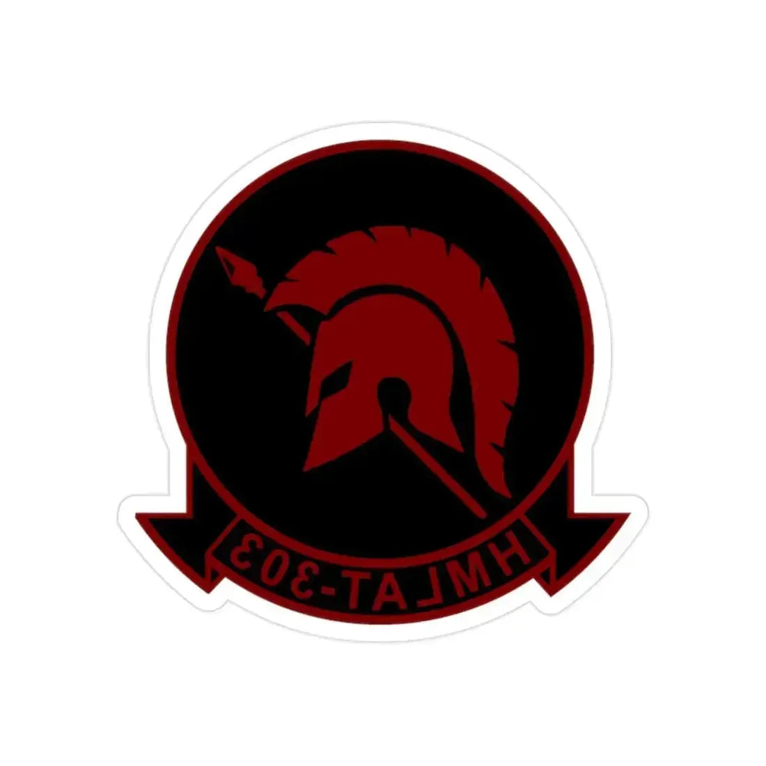 HMLAT 303 Atlas (USMC) REVERSE PRINT Transparent Die-Cut STICKER 2 Inch Die-Cut Transparent - The Sticker Space