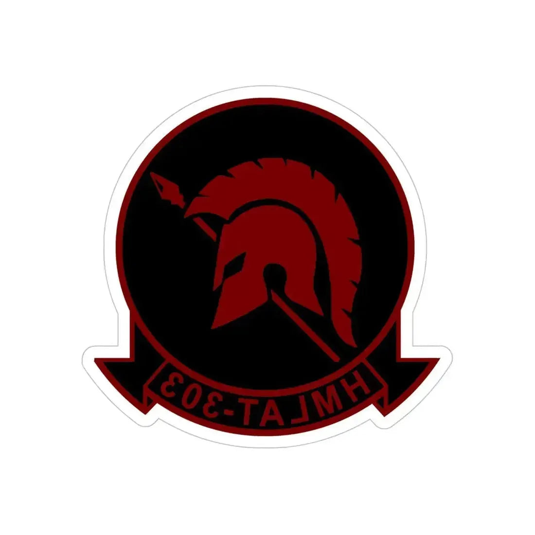 HMLAT 303 Atlas (USMC) REVERSE PRINT Transparent Die-Cut STICKER 6 Inch Die-Cut Transparent - The Sticker Space