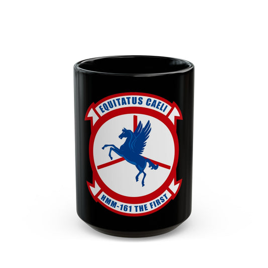 HMM 161 (USMC) Black Coffee Mug-15oz-The Sticker Space