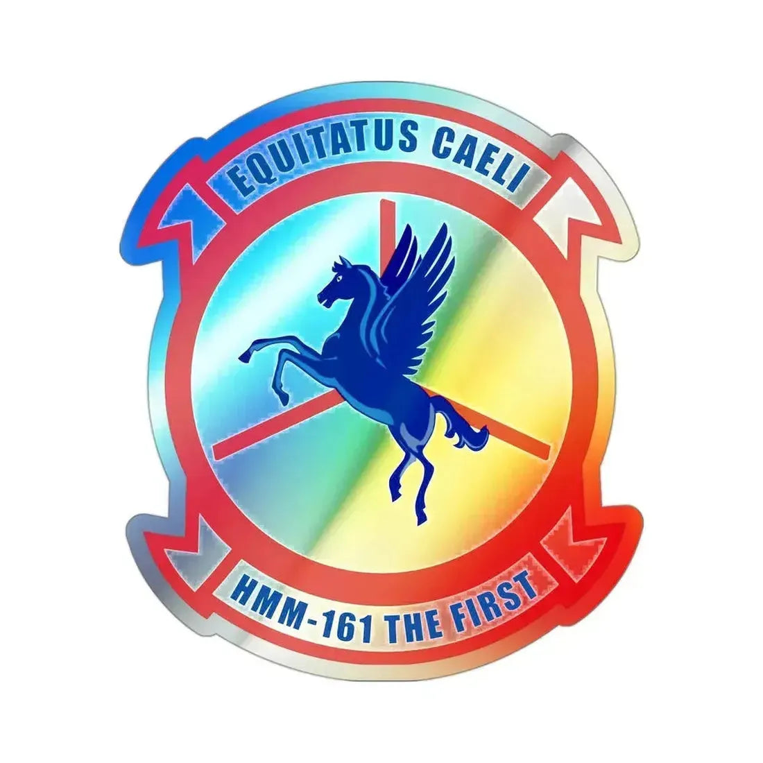 HMM 161 (USMC) Holographic STICKER Die-Cut Vinyl Decal 3 Inch Holographic - The Sticker Space