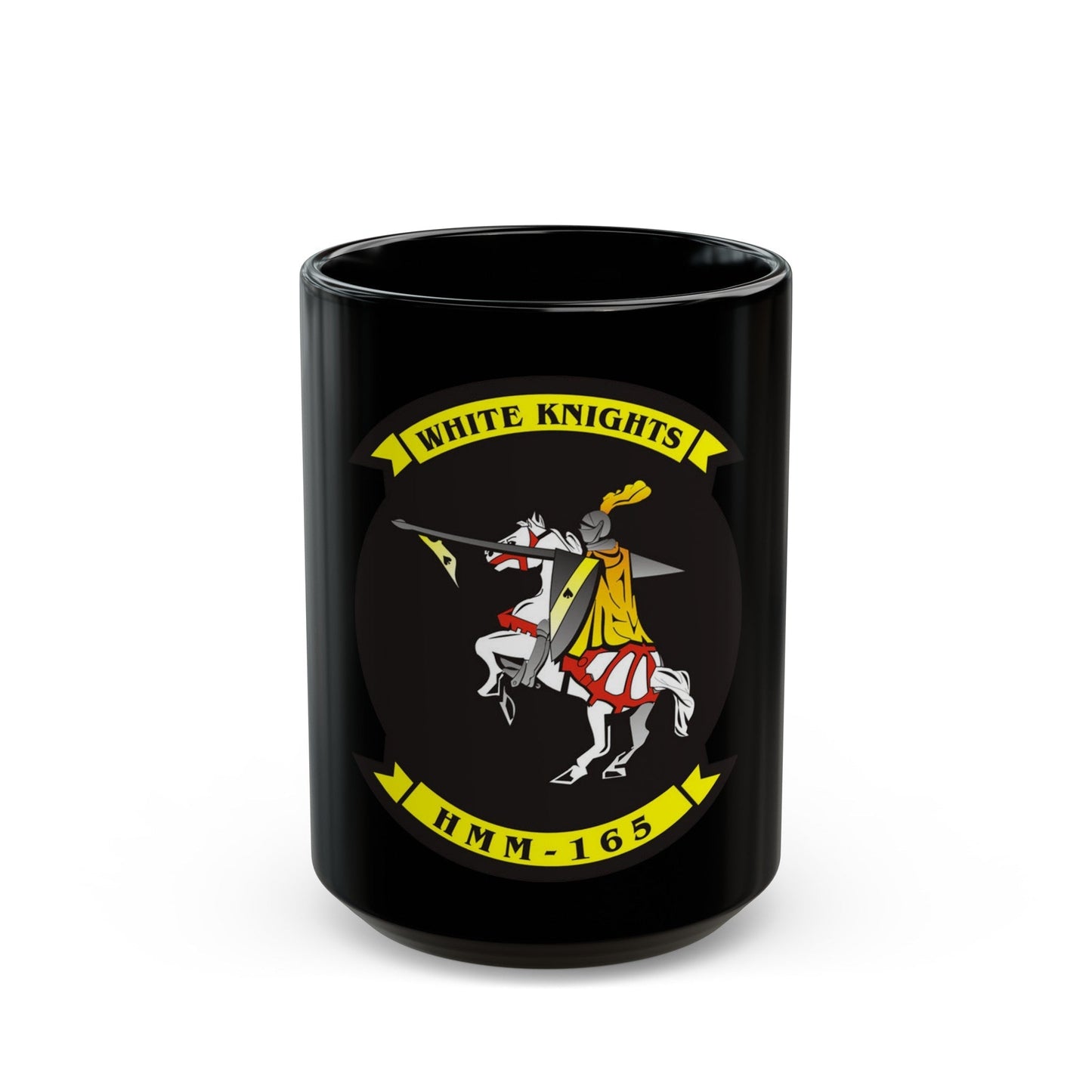 HMM 165 (USMC) Black Coffee Mug-15oz-The Sticker Space