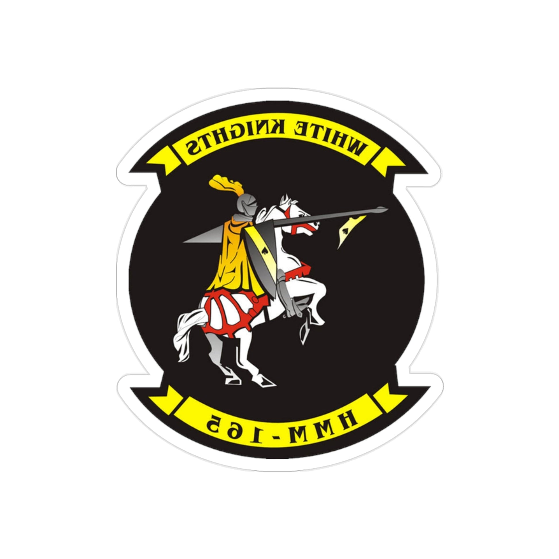 HMM 165 (USMC) REVERSE PRINT Transparent STICKER-2" × 2"-The Sticker Space