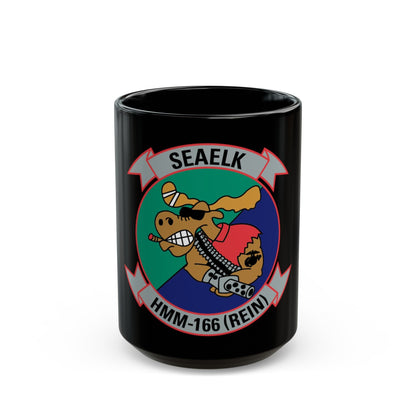 HMM 166 2 (USMC) Black Coffee Mug-15oz-The Sticker Space