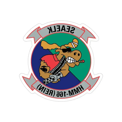 HMM 166 2 (USMC) REVERSE PRINT Transparent Die-Cut STICKER 6 Inch Die-Cut Transparent - The Sticker Space