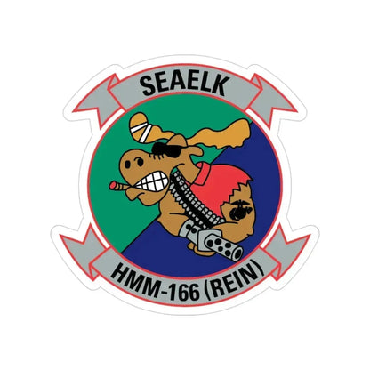 HMM 166 2 (USMC) Transparent STICKER Die-Cut Vinyl Decal 3 Inch - The Sticker Space