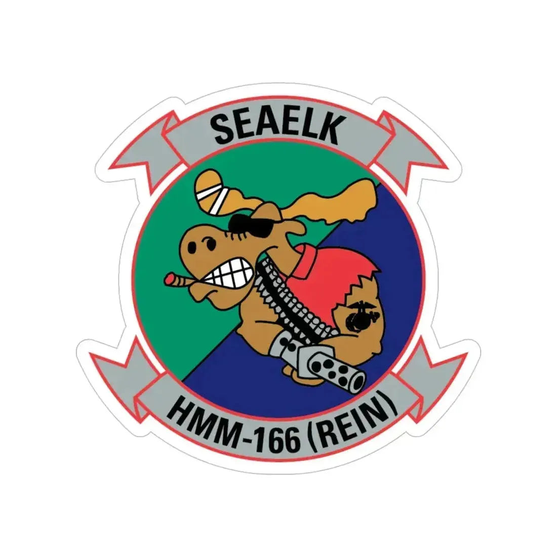 HMM 166 2 (USMC) Transparent STICKER Die-Cut Vinyl Decal 5 Inch - The Sticker Space