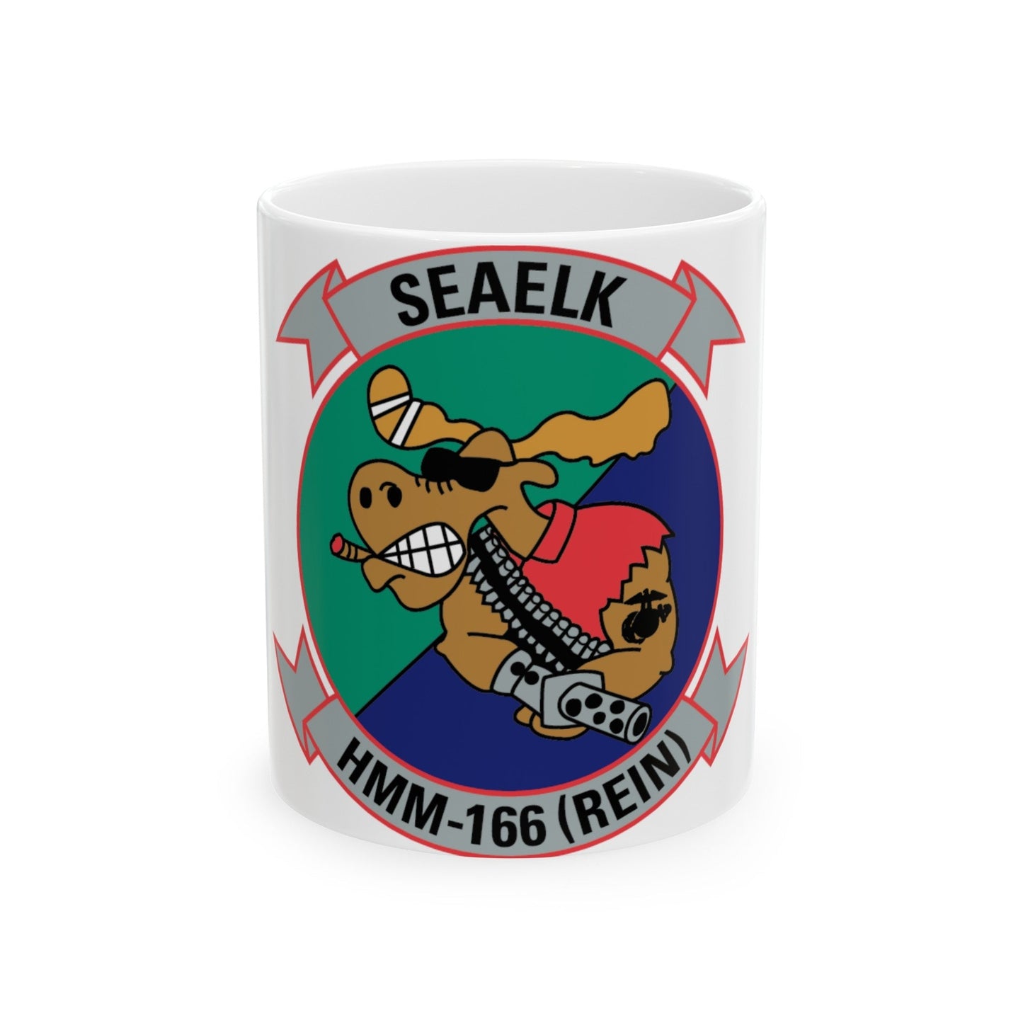 HMM 166 2 (USMC) White Coffee Mug-11oz-The Sticker Space