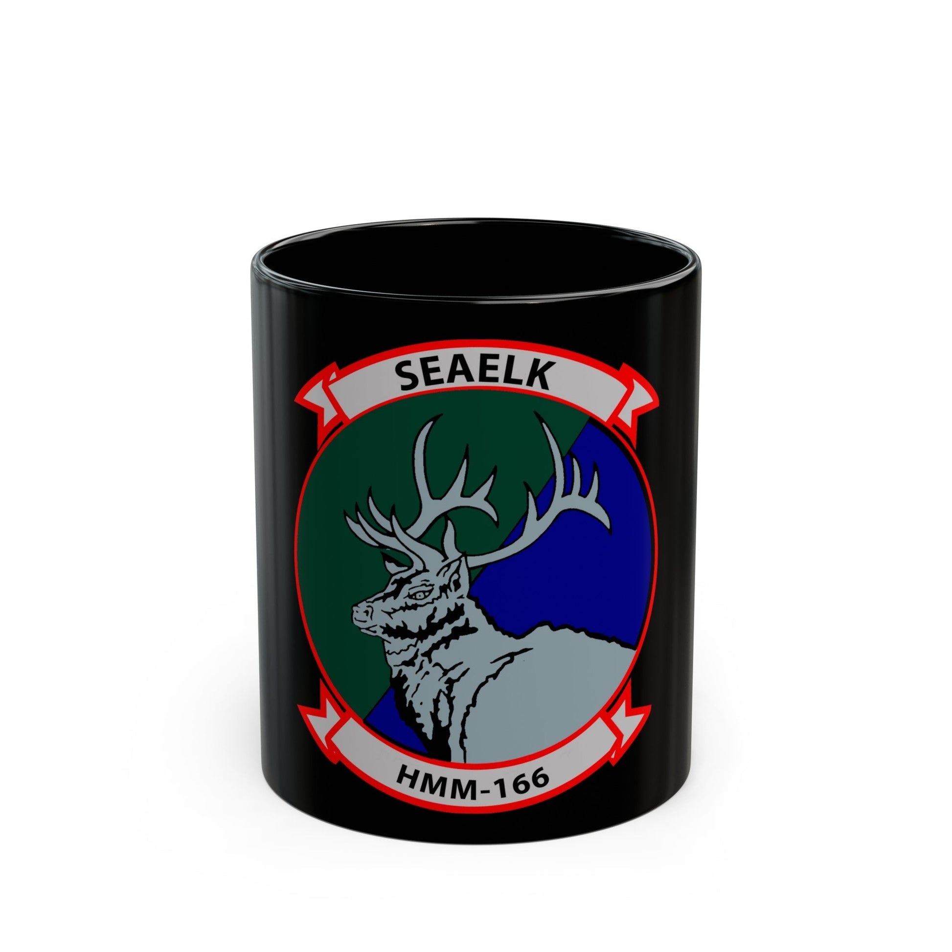 HMM 166 (USMC) Black Coffee Mug-11oz-The Sticker Space