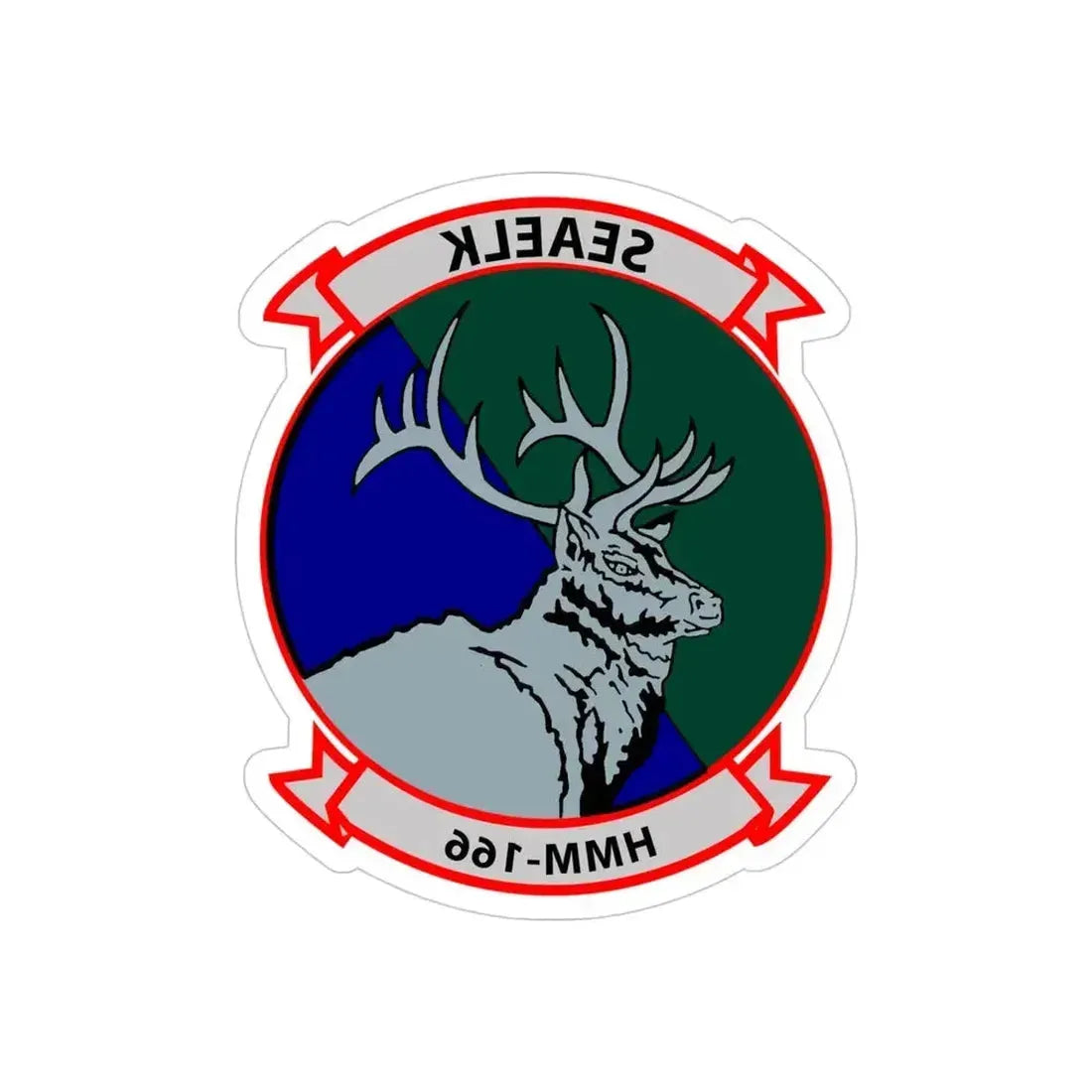 HMM 166 (USMC) REVERSE PRINT Transparent Die-Cut STICKER 4 Inch Die-Cut Transparent - The Sticker Space