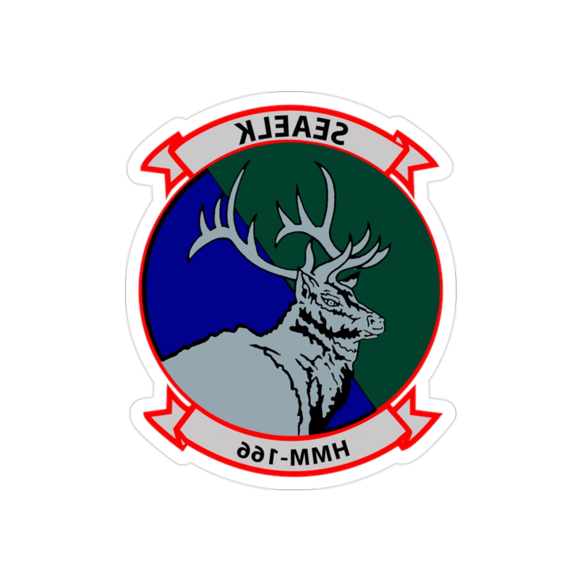 HMM 166 (USMC) REVERSE PRINT Transparent STICKER-2" × 2"-The Sticker Space