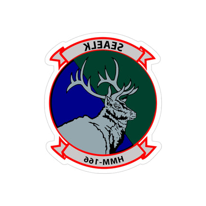 HMM 166 (USMC) REVERSE PRINT Transparent STICKER-3" × 3"-The Sticker Space