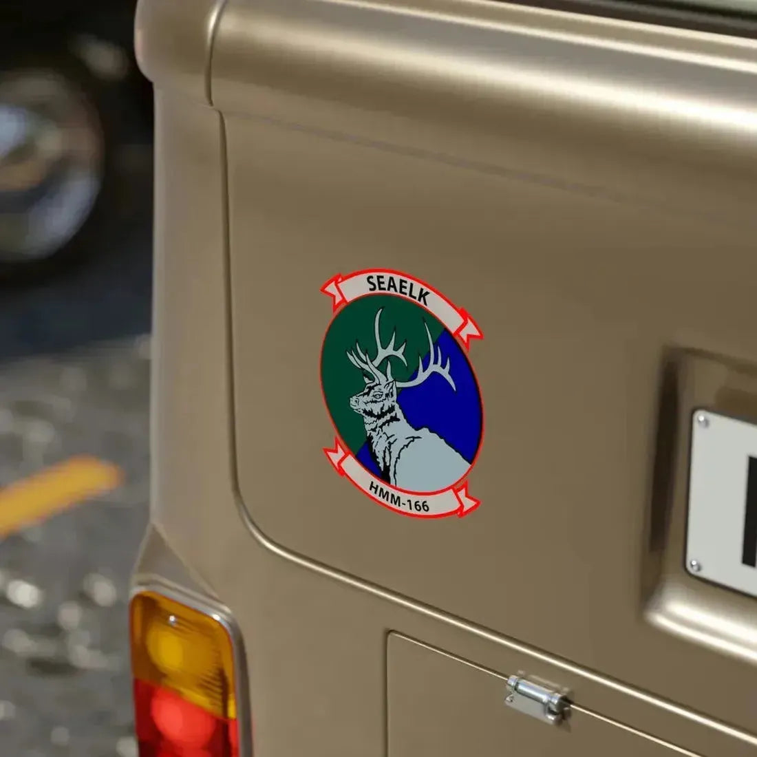 HMM 166 (USMC) Transparent STICKER Die-Cut Vinyl Decal - The Sticker Space