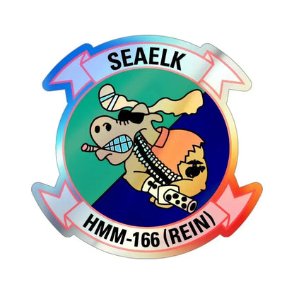 HMM 166 v2 (USMC) Holographic STICKER Die-Cut Vinyl Decal 3 Inch Holographic - The Sticker Space