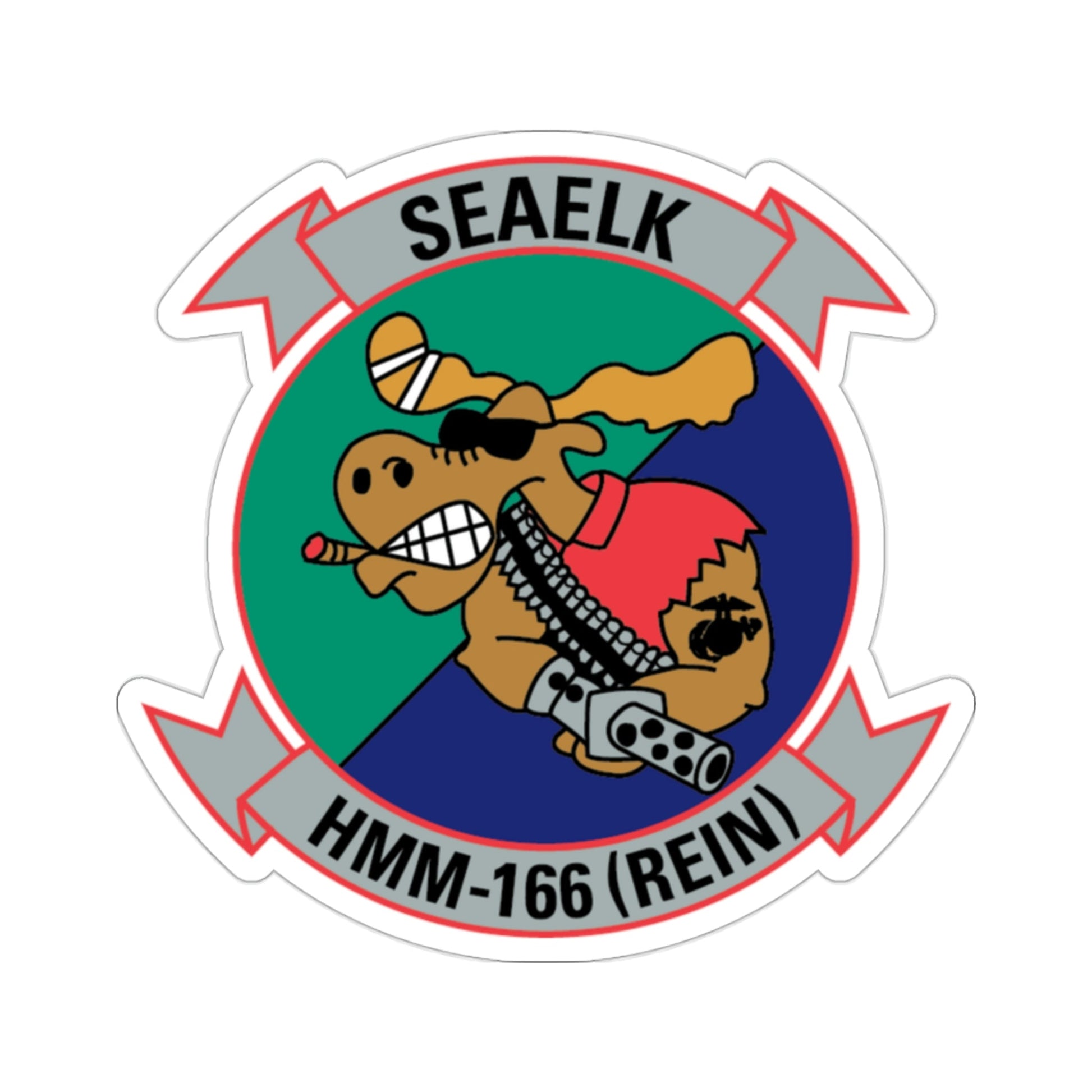 HMM 166 v2 (USMC) STICKER Vinyl Die-Cut Decal-2 Inch-The Sticker Space