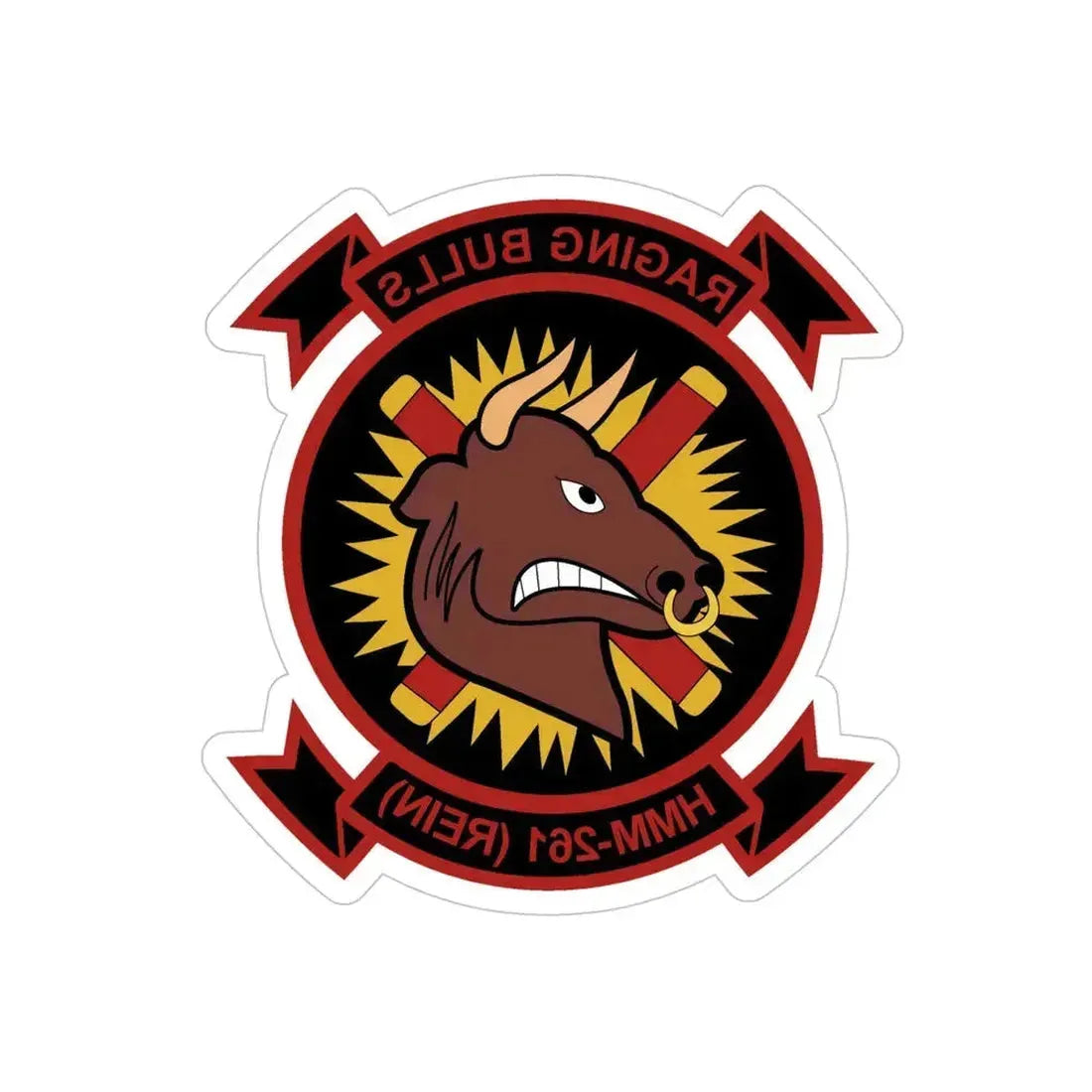 HMM 261 1 (USMC) REVERSE PRINT Transparent Die-Cut STICKER 5 Inch Die-Cut Transparent - The Sticker Space