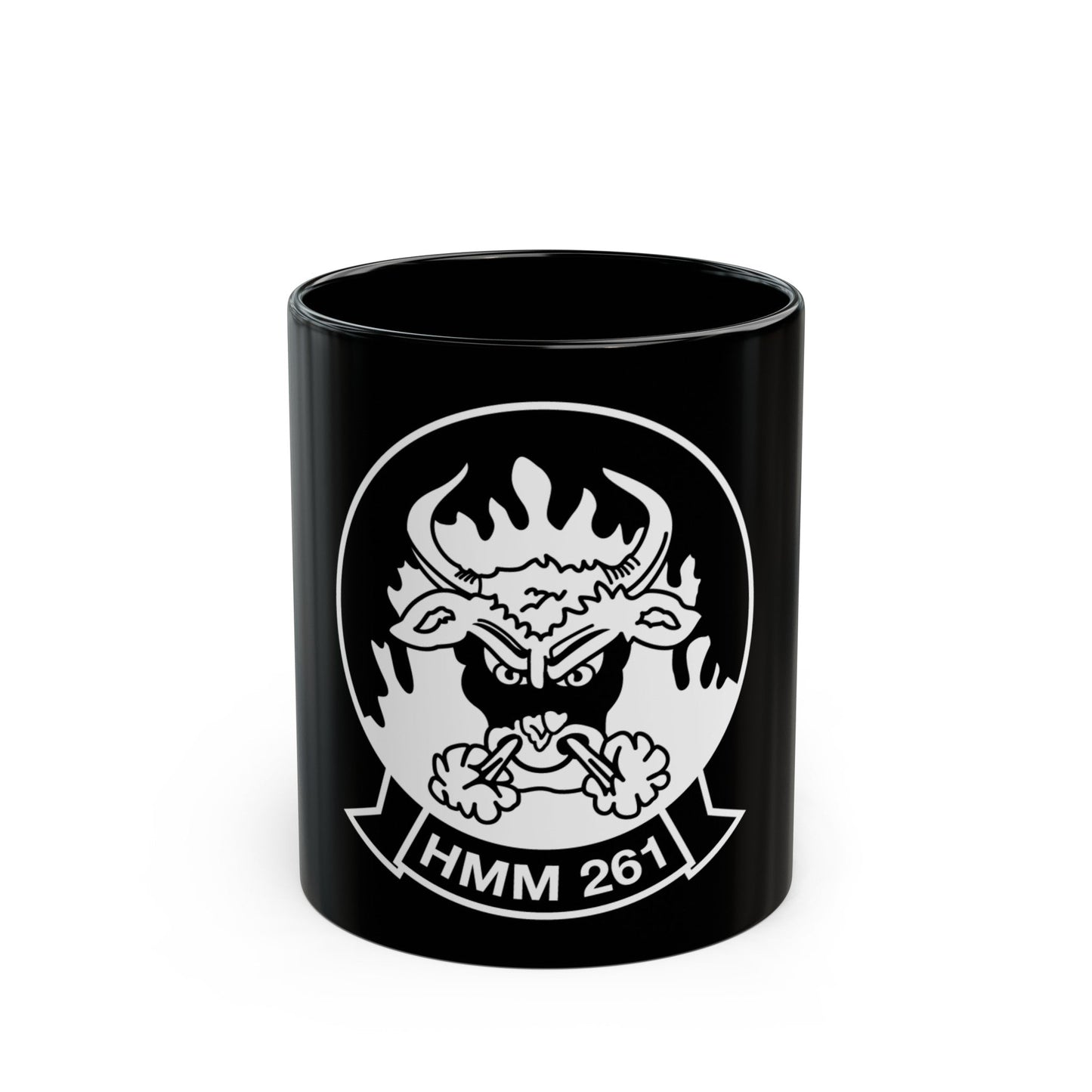 HMM 261 BW (USMC) Black Coffee Mug-11oz-The Sticker Space