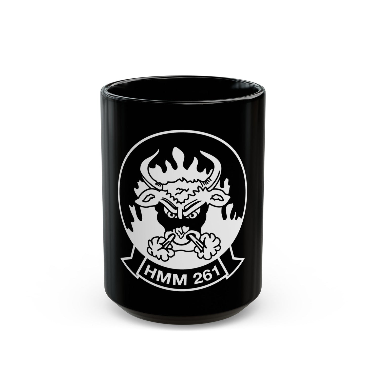 HMM 261 BW (USMC) Black Coffee Mug-15oz-The Sticker Space