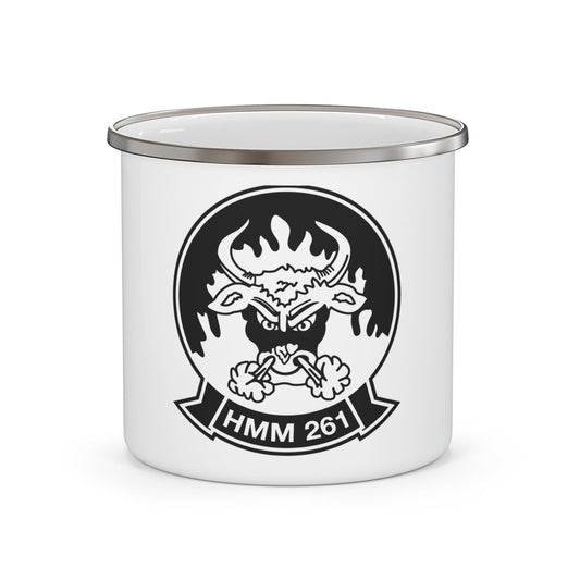 HMM 261 BW (USMC) Enamel Mug-12oz-The Sticker Space