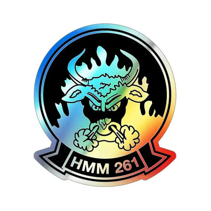 HMM 261 BW (USMC) Holographic STICKER Die-Cut Vinyl Decal 6 Inch Holographic - The Sticker Space