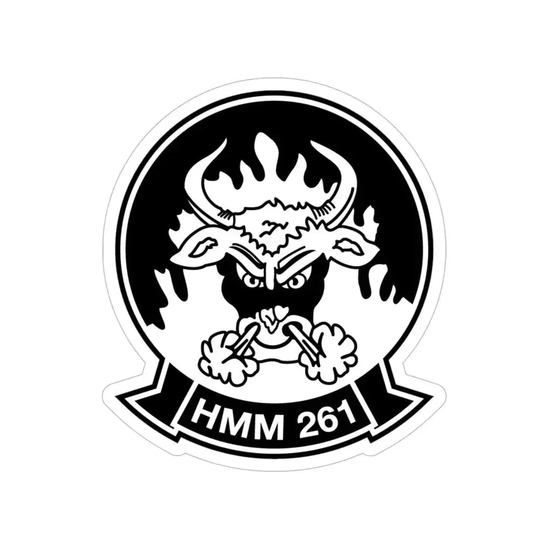 HMM 261 BW (USMC) Transparent STICKER Die-Cut Vinyl Decal 5 Inch - The Sticker Space