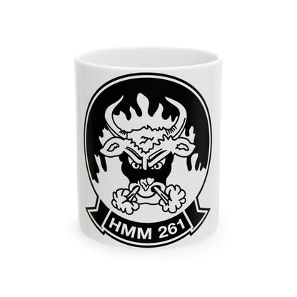 HMM 261 BW (USMC) White Coffee Mug-11oz-The Sticker Space