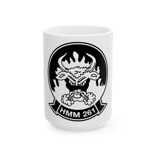 HMM 261 BW (USMC) White Coffee Mug-15oz-The Sticker Space