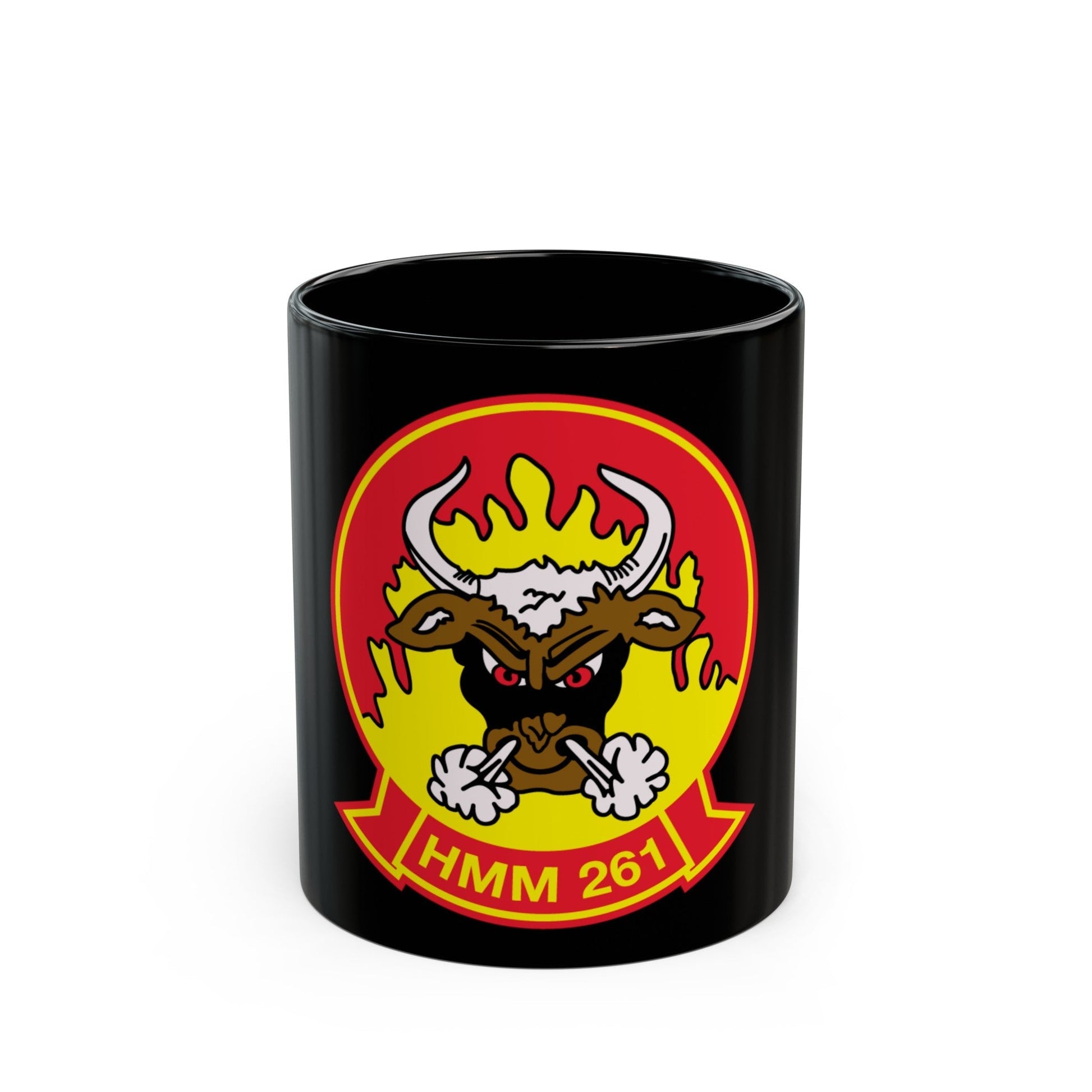 HMM 261 (USMC) Black Coffee Mug-11oz-The Sticker Space