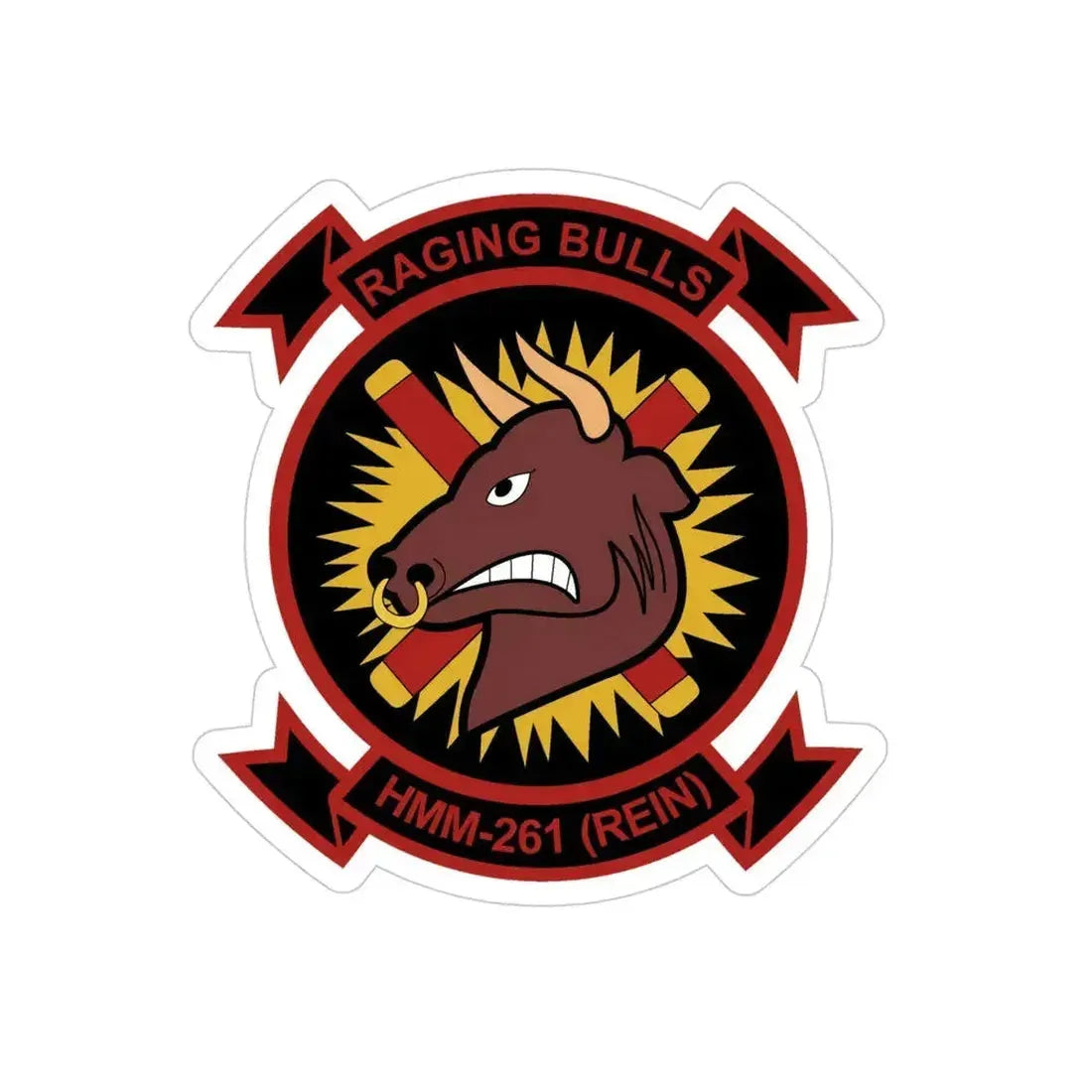 HMM 261 (USMC) Transparent STICKER Die-Cut Vinyl Decal 4 Inch - The Sticker Space