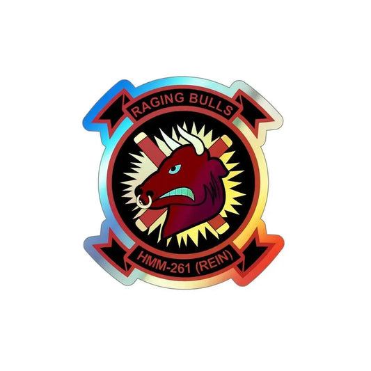 HMM 261 v2 (USMC) Holographic STICKER Die-Cut Vinyl Decal 6 Inch Holographic - The Sticker Space