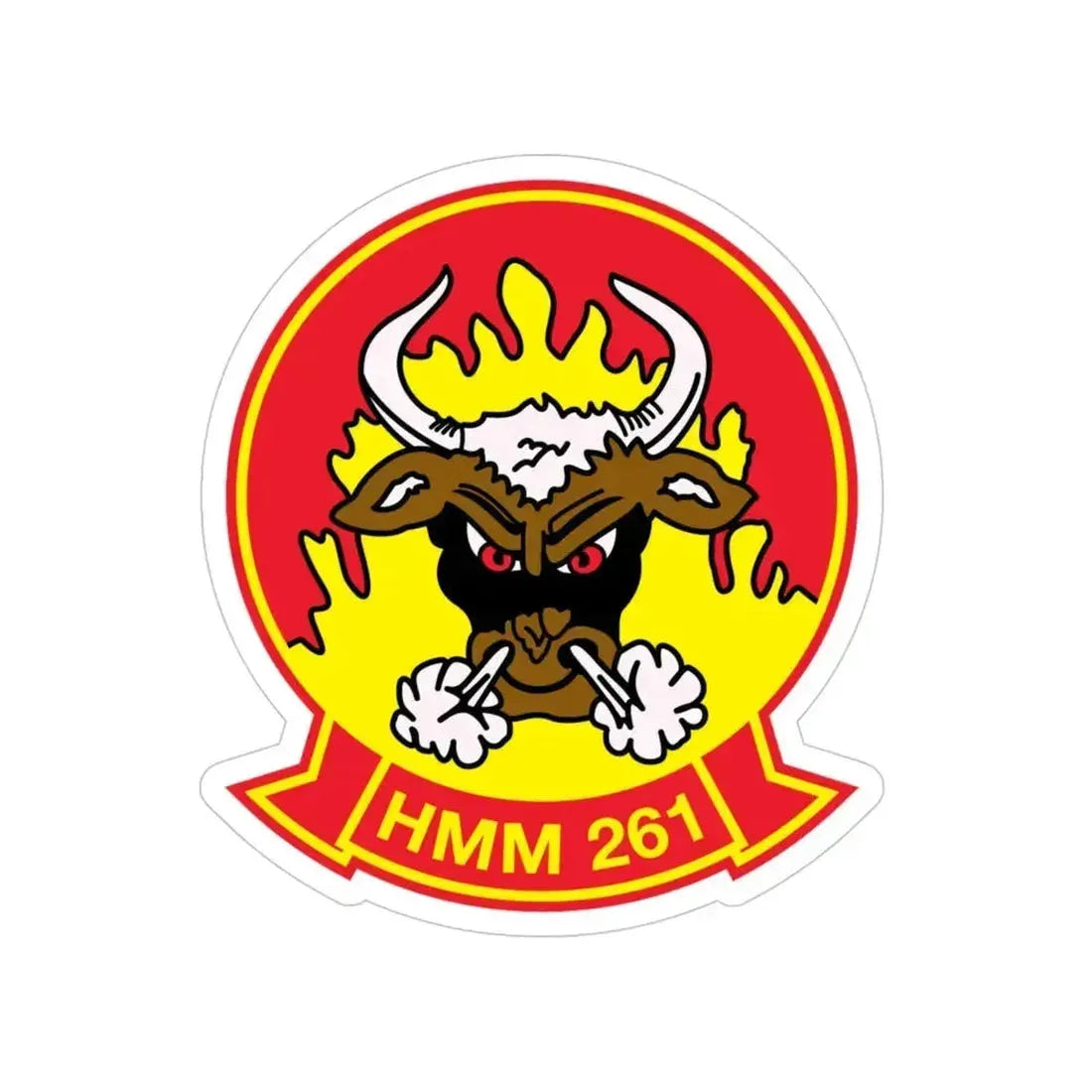 HMM 261 v2 (USMC) Transparent STICKER Die-Cut Vinyl Decal 4 Inch - The Sticker Space
