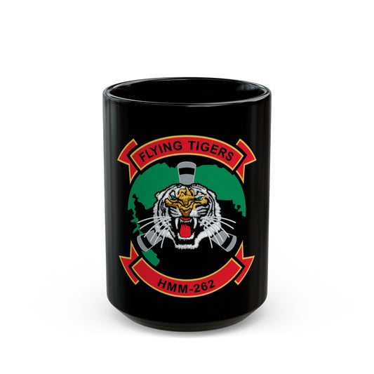 HMM 262 Flying Tigers (USMC) Black Coffee Mug-15oz-The Sticker Space