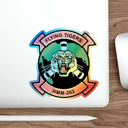 HMM 262 Flying Tigers (USMC) Holographic STICKER Die-Cut Vinyl Decal-The Sticker Space