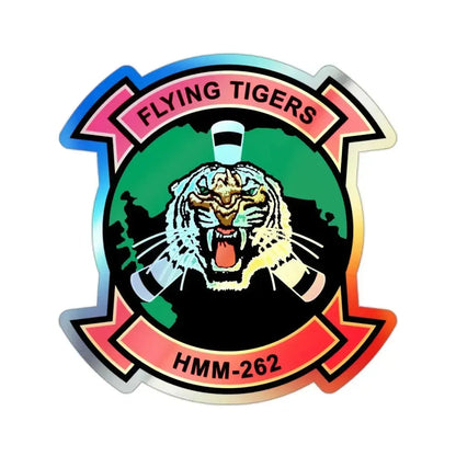 HMM 262 Flying Tigers (USMC) Holographic STICKER Die-Cut Vinyl Decal 2 Inch Holographic - The Sticker Space
