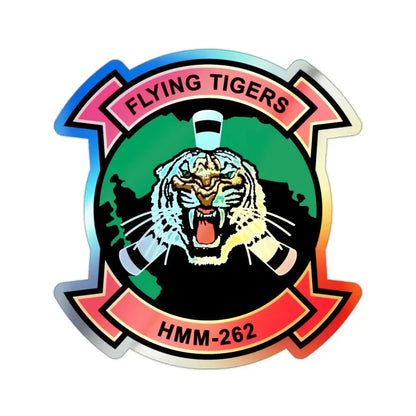 HMM 262 Flying Tigers (USMC) Holographic STICKER Die-Cut Vinyl Decal 2 Inch Holographic - The Sticker Space