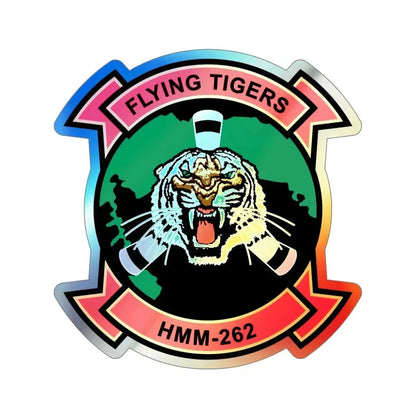 HMM 262 Flying Tigers (USMC) Holographic STICKER Die-Cut Vinyl Decal 5 Inch Holographic - The Sticker Space