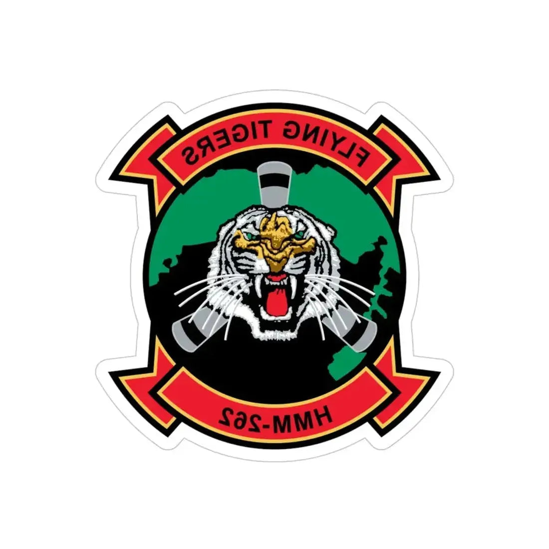 HMM 262 Flying Tigers (USMC) REVERSE PRINT Transparent Die-Cut STICKER - The Sticker Space