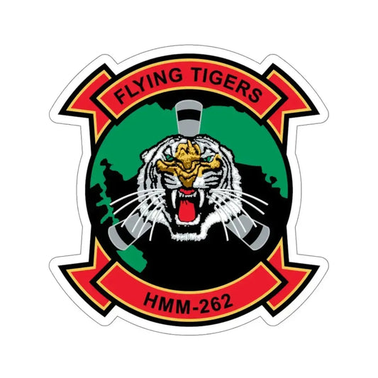 HMM 262 Flying Tigers (USMC) STICKER Vinyl Die-Cut Decal 6 Inch - The Sticker Space