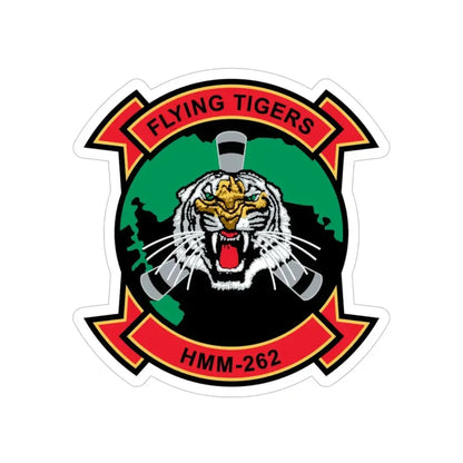 HMM 262 Flying Tigers (USMC) Transparent STICKER Die-Cut Vinyl Decal 4 Inch - The Sticker Space