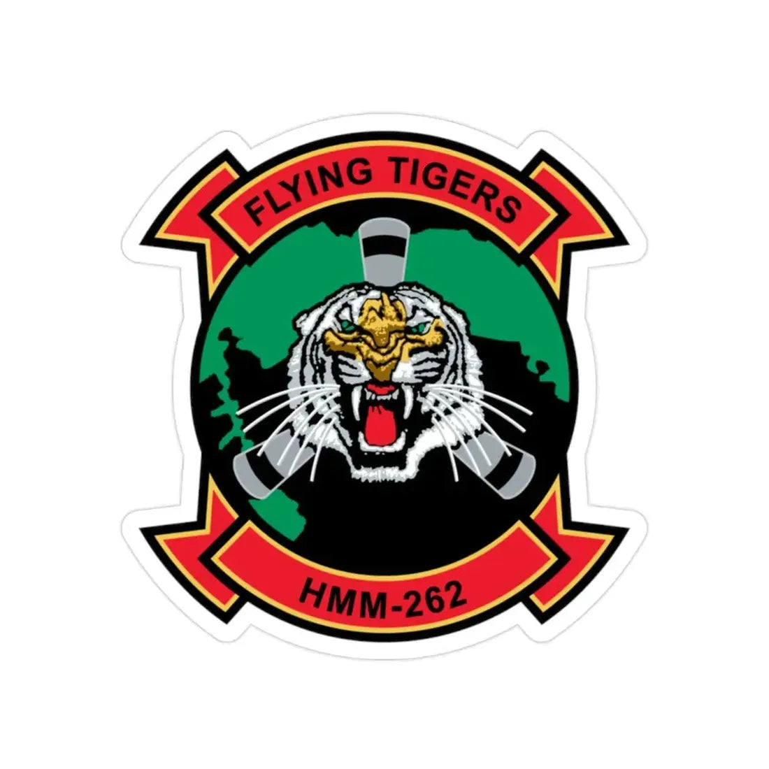 HMM 262 Flying Tigers (USMC) Transparent STICKER Die-Cut Vinyl Decal - The Sticker Space