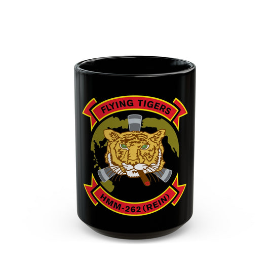 HMM 262 REIN (USMC) Black Coffee Mug-15oz-The Sticker Space