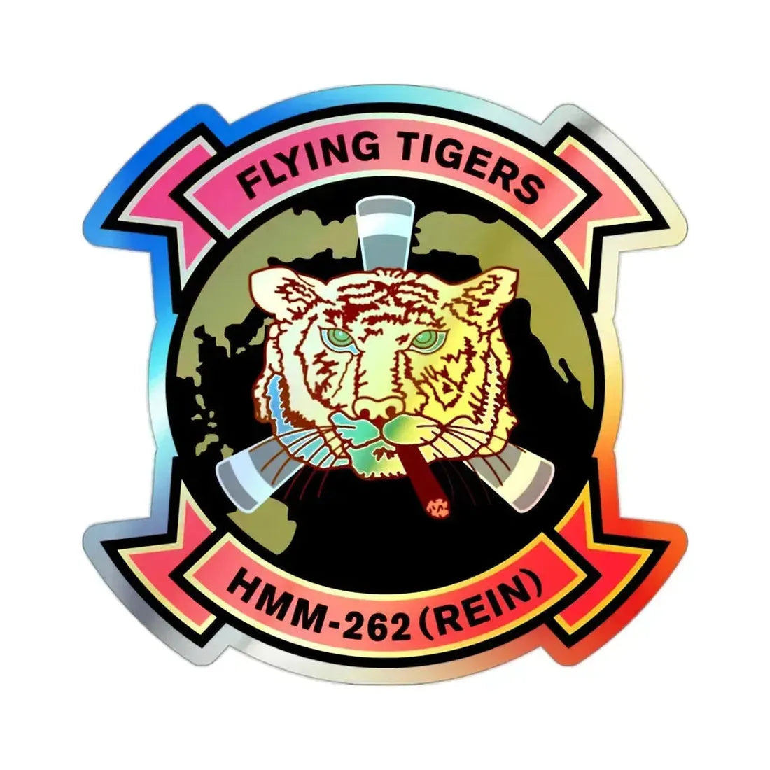 HMM 262 REIN (USMC) Holographic STICKER Die-Cut Vinyl Decal 2 Inch Holographic - The Sticker Space