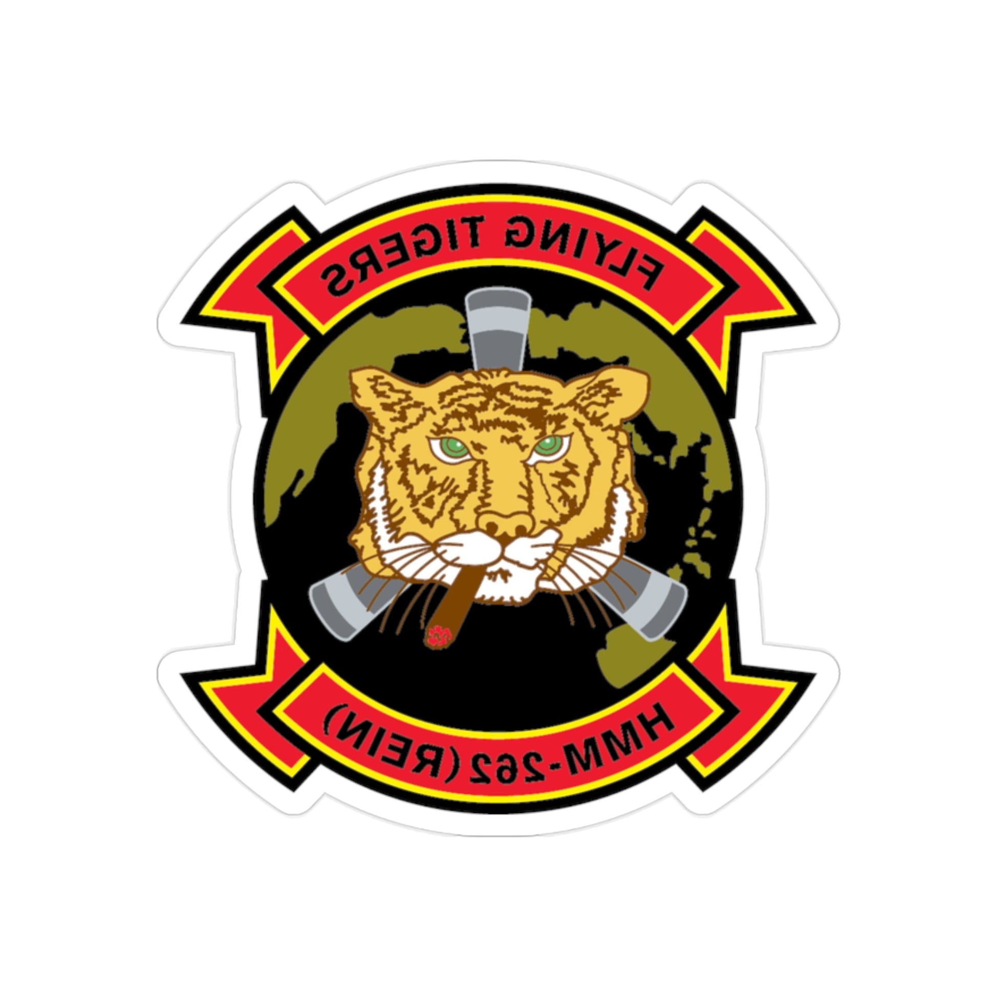 HMM 262 REIN (USMC) REVERSE PRINT Transparent STICKER-2" × 2"-The Sticker Space