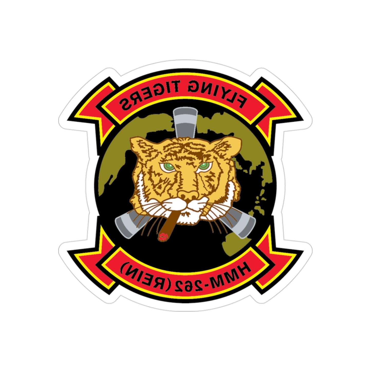 HMM 262 REIN (USMC) REVERSE PRINT Transparent STICKER-3" × 3"-The Sticker Space